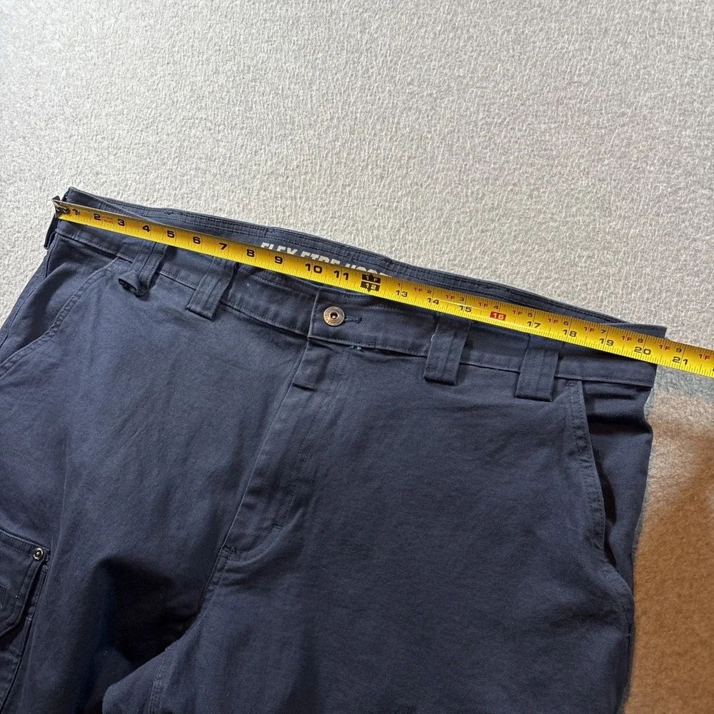 Duluth Trading Fire Flex Hose Navy Blue Cargo Men's 42x30 Canvas Pants Work